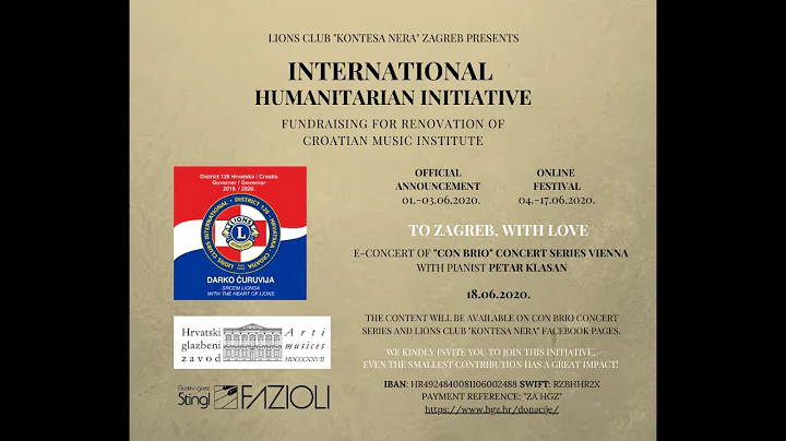 International Humanitarian Initiative for Croatian Music Institute - Official Announcement