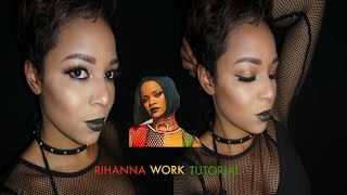 Rihanna inspired Work   Music Video  Makeup Tutorial