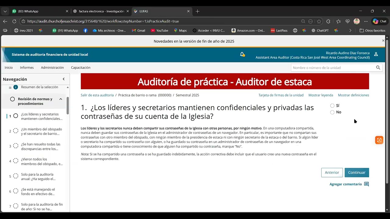 Auditoria de Barrio o Rama con Actualizaciones 2026