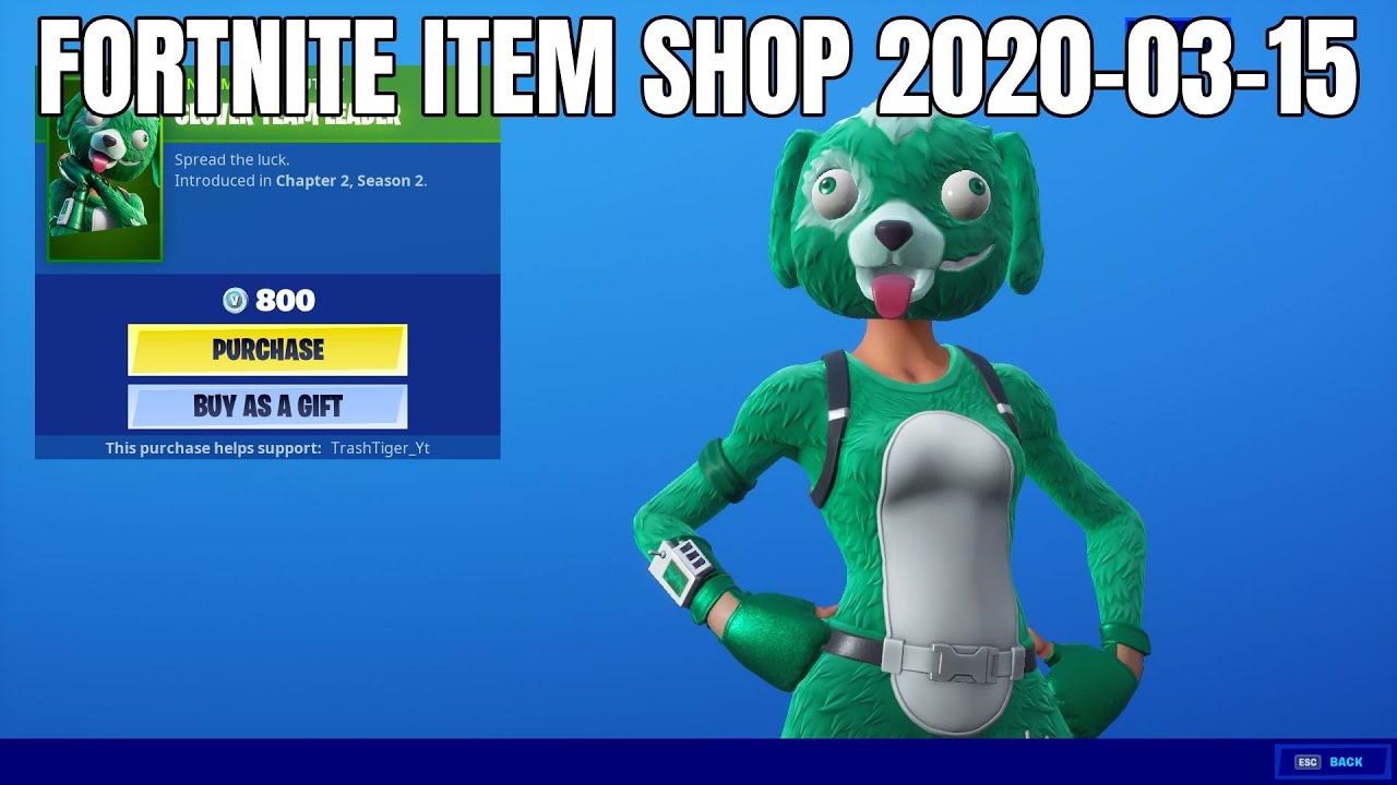 *NEW* Clover Team Leader  skin - Fortnite Item Shop (2020-03-15)
