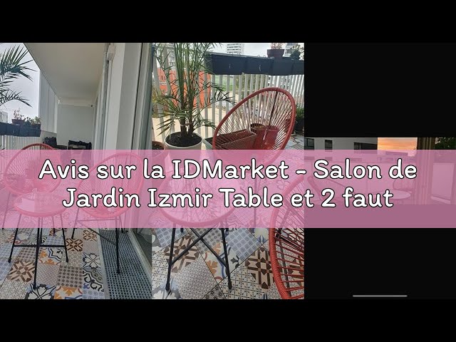 IDMarket Salon De Jardin Izmir - Table Et 2 Fauteuils Œuf Cordage Terracotta