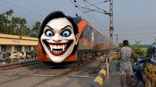 Ghost Face Indian Desi Bullets Train : Kamakhya Vande Bharat SL Express Furious Moved out Railgate