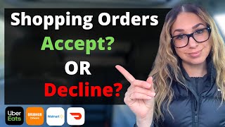 Shopping Orders! Accept or Decline? | DoorDash, Uber Eats, GrubHub, Walmart Spark Driver Ride Along