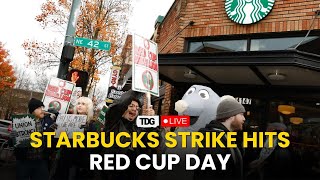 Starbucks Strike LIVE: NY Starbucks Baristas Walk Out on Red Cup Day Over Contract Talks | Protest