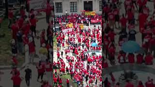 CWA on NJ state capitol for health care