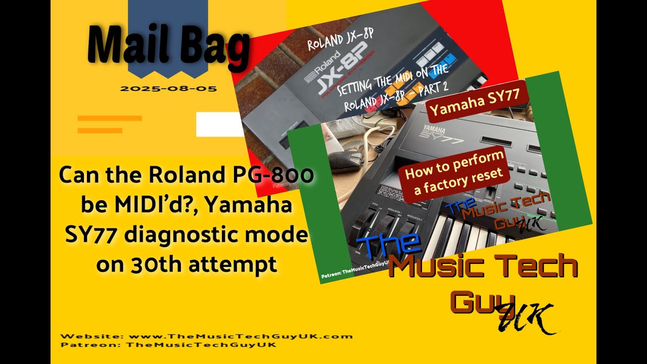 Can the Roland PG-800 be MIDI'd?, Yamaha SY77 diagnostic mode on