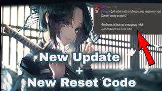 New Update (Mobile) + New Free Reset Code - Demon Slayer RPG 2