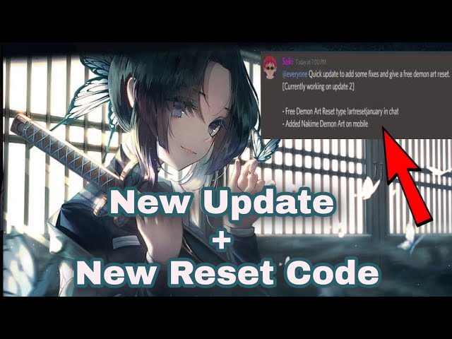 New Code [ BREATH RESET, DEMON ART RESET] ON DEMON