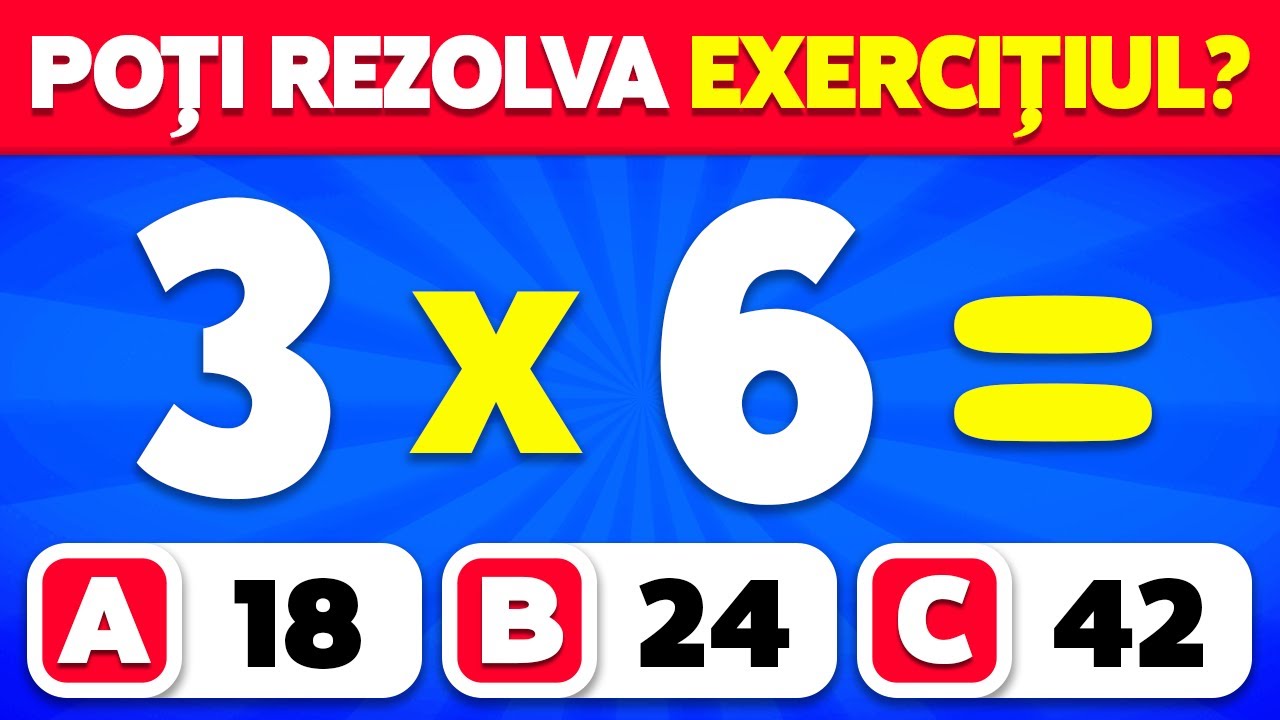 Poți să Treci Acest Test de Matematică...? ➗✖️🧠 | Ușor, Mediu, Greu, Imposibil