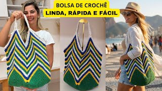 🤩A Bolsa Mais Fácil do Mundo! Bolsa de crochê Fundo Quadrado Colorida 😱 Brasil 🇧🇷 