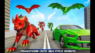 Lion Robot Car Game 2021 – Flying Bat Robot Games Game Hippo Stuido Gameplay 1 screenshot 4