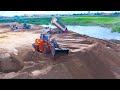 Making New! Dump Truck Dumping Sand wheel loader Shantui Dozer pushing sand filling for foundation