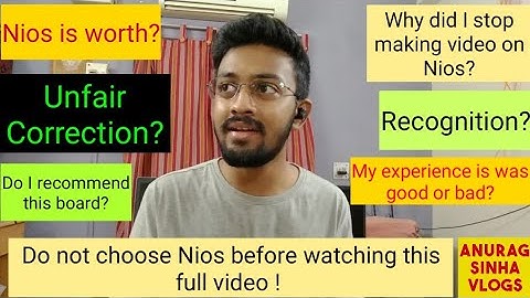 Do not choose NIOS before watching this video |NIOS is worth it? | Anurag Sinha