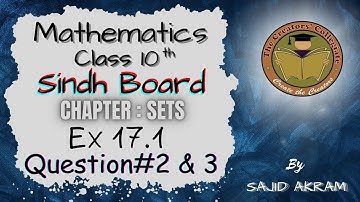 Mathematics class 10th Sindh board Exercise 17.1 Question # 2 & 3