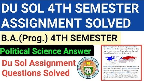 Political Science 4th Semester Assignment Answer | B.a programme assignment | Pol Science Assignment