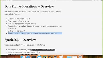 Reading Data and Creating Data Frames -  Data Frame Operations and Spark SQL–Overview