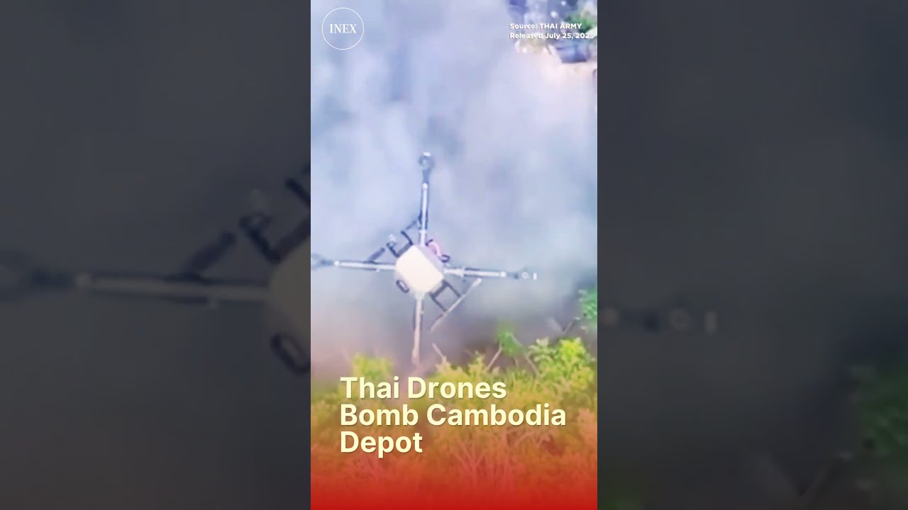 Watch Thai Drones Bomb Cambodian Arms Depot Near Border