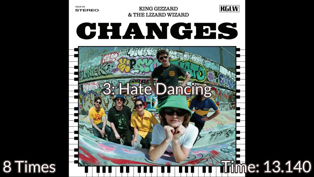 For how long is each King Gizzard And The Lizard Wizard song title sung in Changes (2022)?