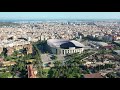 Aerial Stock Footage: Flying with Drone over Camp Nou Football Stadium FC Barcelona