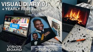 visual diary 01 + yearly reset : planning + self love + risk | Monté ♡