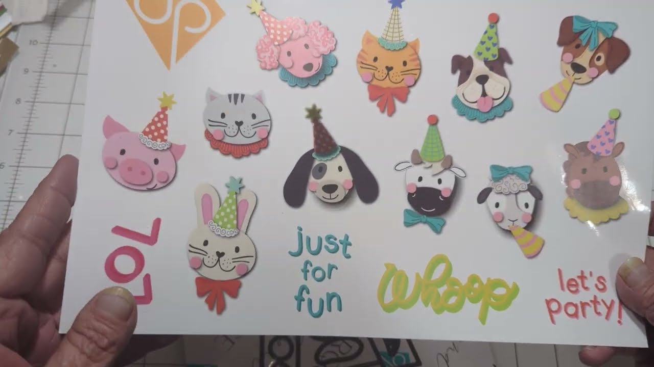 Using Diamond Press's Party Animal Garland set to make a rabbit card