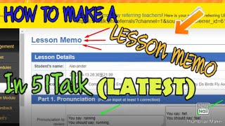 How To Make A Detailed Lesson Memo in 51Talk (LATEST) [51TALK 2024]