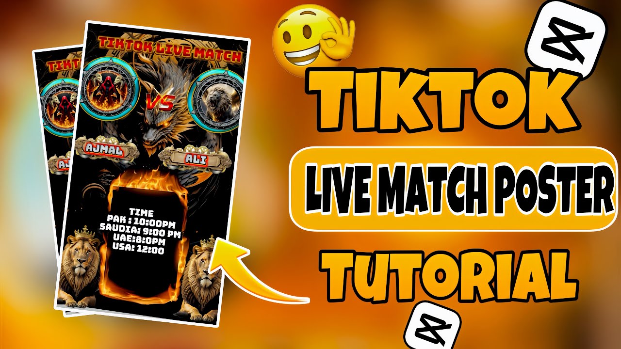 TikTok Live Match Poster Edit in Capcut || Capcut main TikTok Live Match Poster bnana Ka Trika 