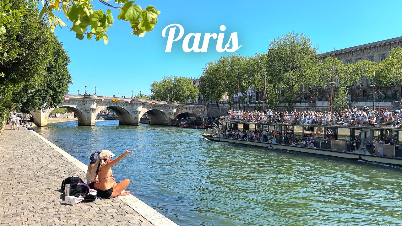 [4K] 🇫🇷 Париж, Франция: Нотр-Дам, Сена и Марэ в пятницу – кафе Louis Vuitton🍰🫖