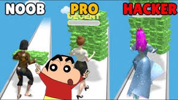 Noob Vs Pro Vs Hacker | in money run 3D | TRobotic :D |