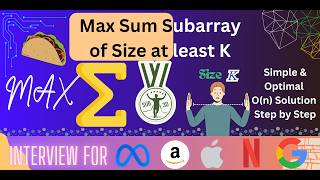 Max Sum Subarray of Size at least K | GFG POTD