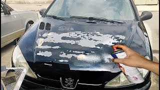 Pintando o carro com tinta em Spray