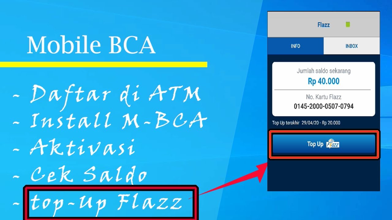 Cara Daftar Mobile BCA di ATM, Cara Top Up Flazz dari HP ...