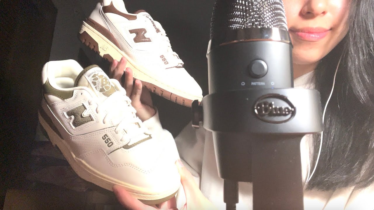 ASMR Shoe Collection - New Balance 550 Aime Leon Dore Sneakers 👟🤎💚💜