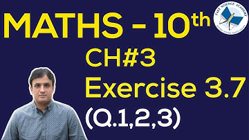 Maths Class 10 Chapter 3 Exercise 3.7 Q 1, 2, 3 solve equation