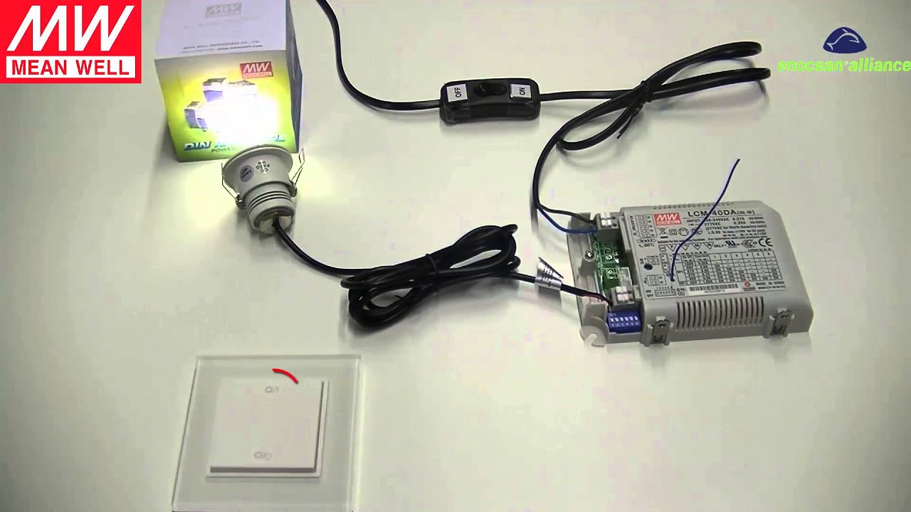 MEAN WELL 40W LED Driver LCM-40EO EnOcean physical button pairing tutorial