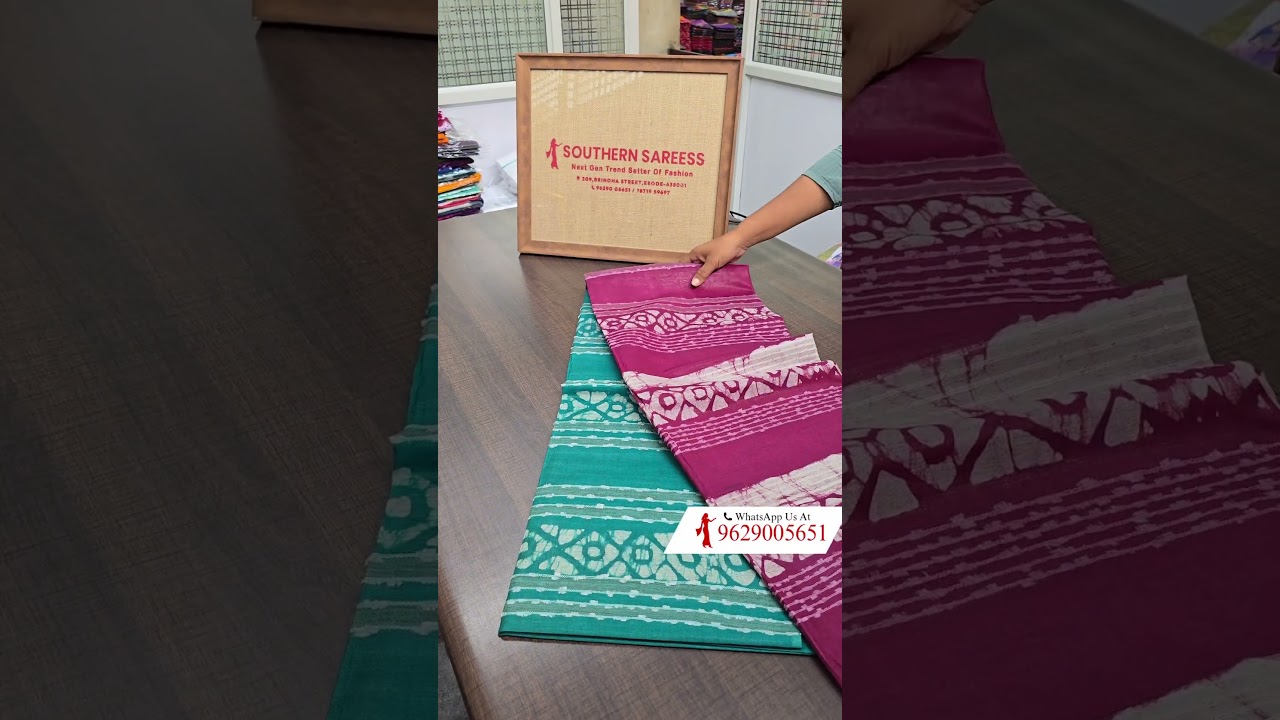 Batik Linen Sequence Pallu Sarees 📞9629005651 SOUTHERN SAREESS ERODE 