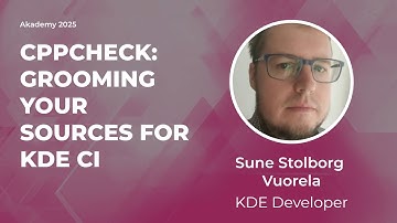 CppCheck: Grooming Your Sources for KDE CI - Sune Stolborg Vuorela