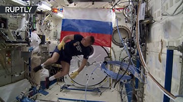 Zero gravity football: Russian cosmonauts show off skills ahead of World Cup