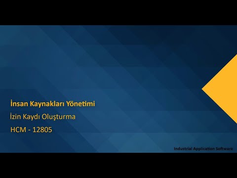 HCM 12805 : HCMT34 - İzin Kaydı Oluştur