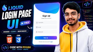 Modern Login Page UI Design | HTML CSS Project 2026 #codewithpiyush #codinglife #learnhtml