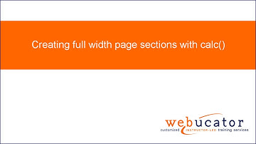 Creating full width page sections with calc