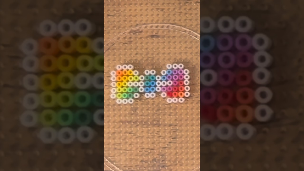 DIY Accessories Fuse Bead Easy Craft Ideas Tutorial - Rainbow Ribbon Bow! 🌈