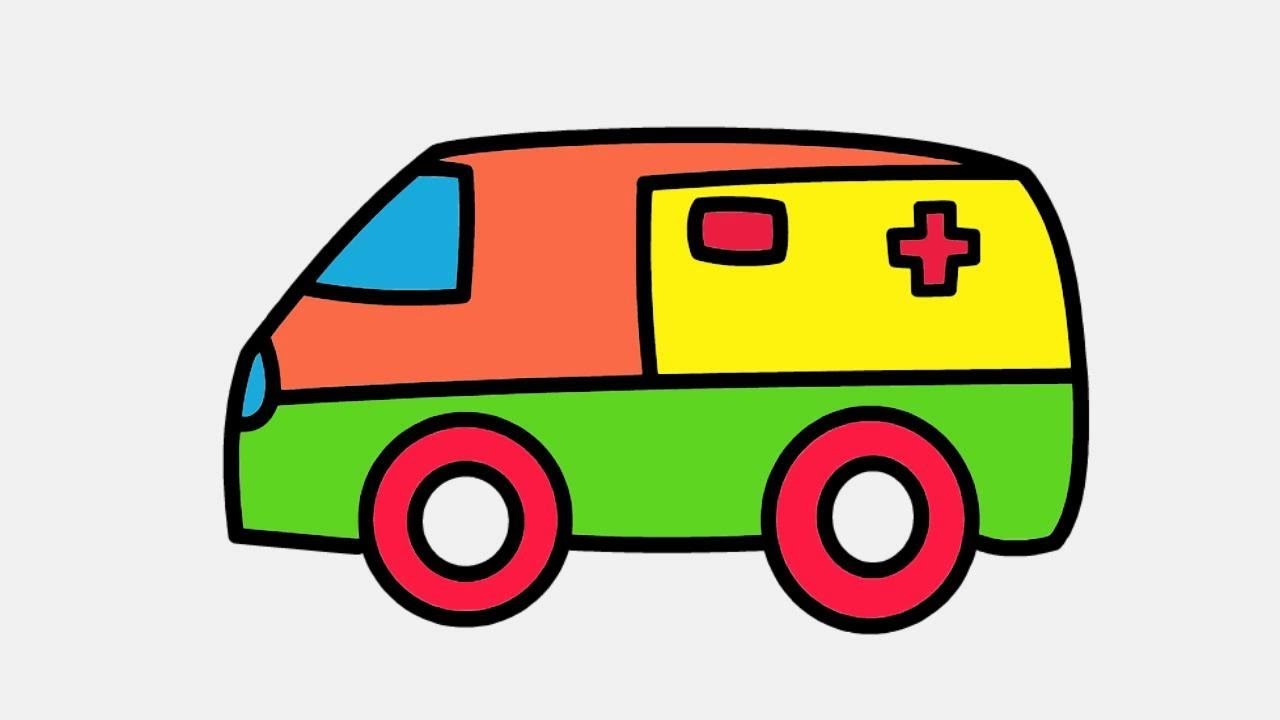 Drawing And Coloring Ambulance For Kids Coloring Age For Kids Learn Art Color For Children Youtube