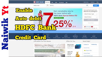 Enable Auto Debit in HDFC credit card