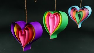 Hanging paper hearts: creating beautiful decorative items from is
really easy and quick procedure. if you are looking for some cool
ideas home deco...