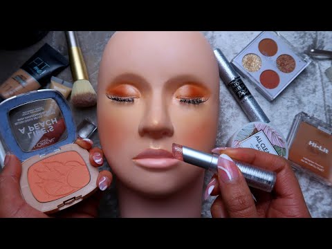 [ASMR] Coral Makeup On Mannequin Head⭐*REALISTIC* Tapping & Makeup Sounds SATISFYING