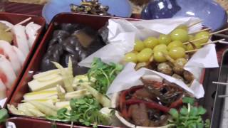 骨壷カバー　Sijimi cover by knit.  2017.Jan.02 おせち料理　OSETI food.