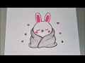 رسم للاطفال رسم أرنب رسم أرنب كيوت خطوة بخطوة رسم سهل تعليم الرسم 