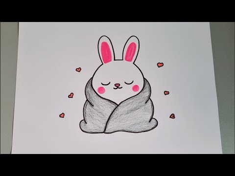 رسم للاطفال رسم أرنب رسم أرنب كيوت خطوة بخطوة رسم سهل تعليم الرسم 