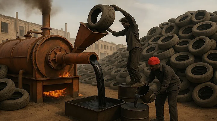 Amazing Recycling Process of Waste Tires | Incredible Method of Oil Extraction From Scrap Tires